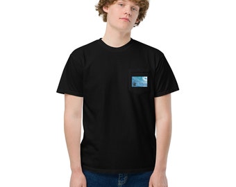 Unisex garment-dyed pocket t-shirt with Choke Love Wave