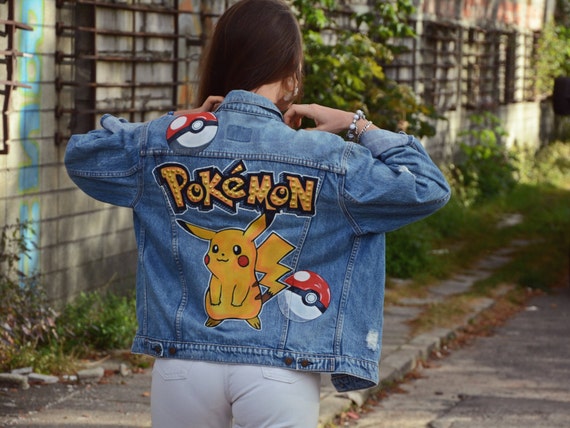 Pokemon Painted Levis Jacket Vintage 