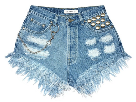 super frayed denim shorts