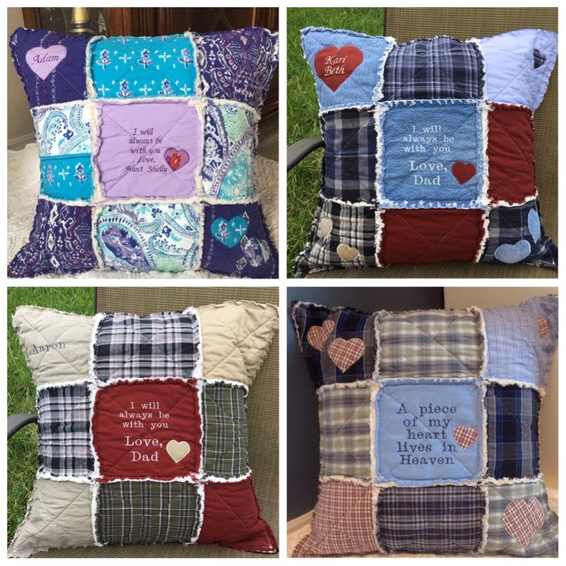 Memory Pillow Keepsake Pillow Quilted Pillow Cover Etsy