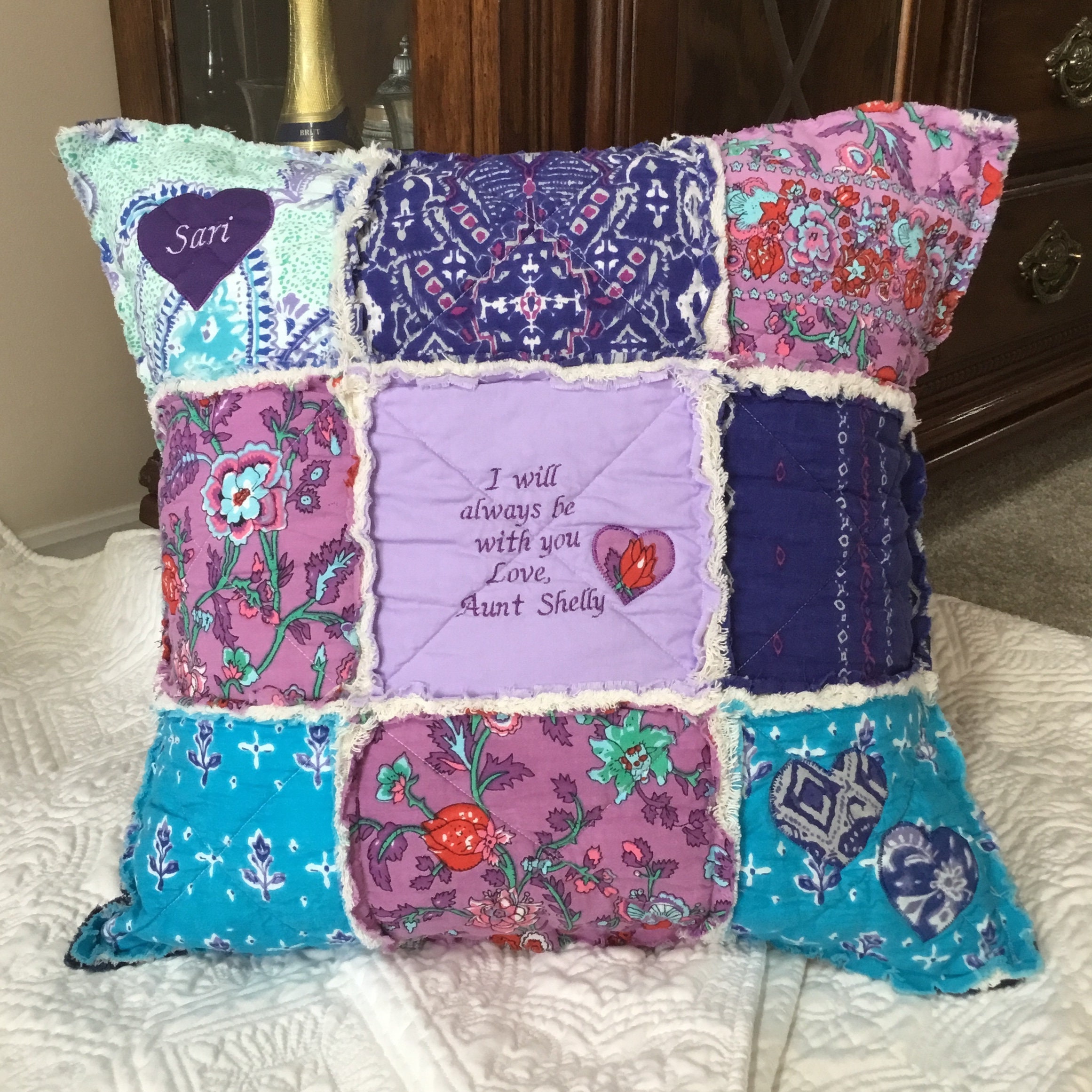 Memory Pillow Keepsake Pillow Quilted Pillow Cover Etsy