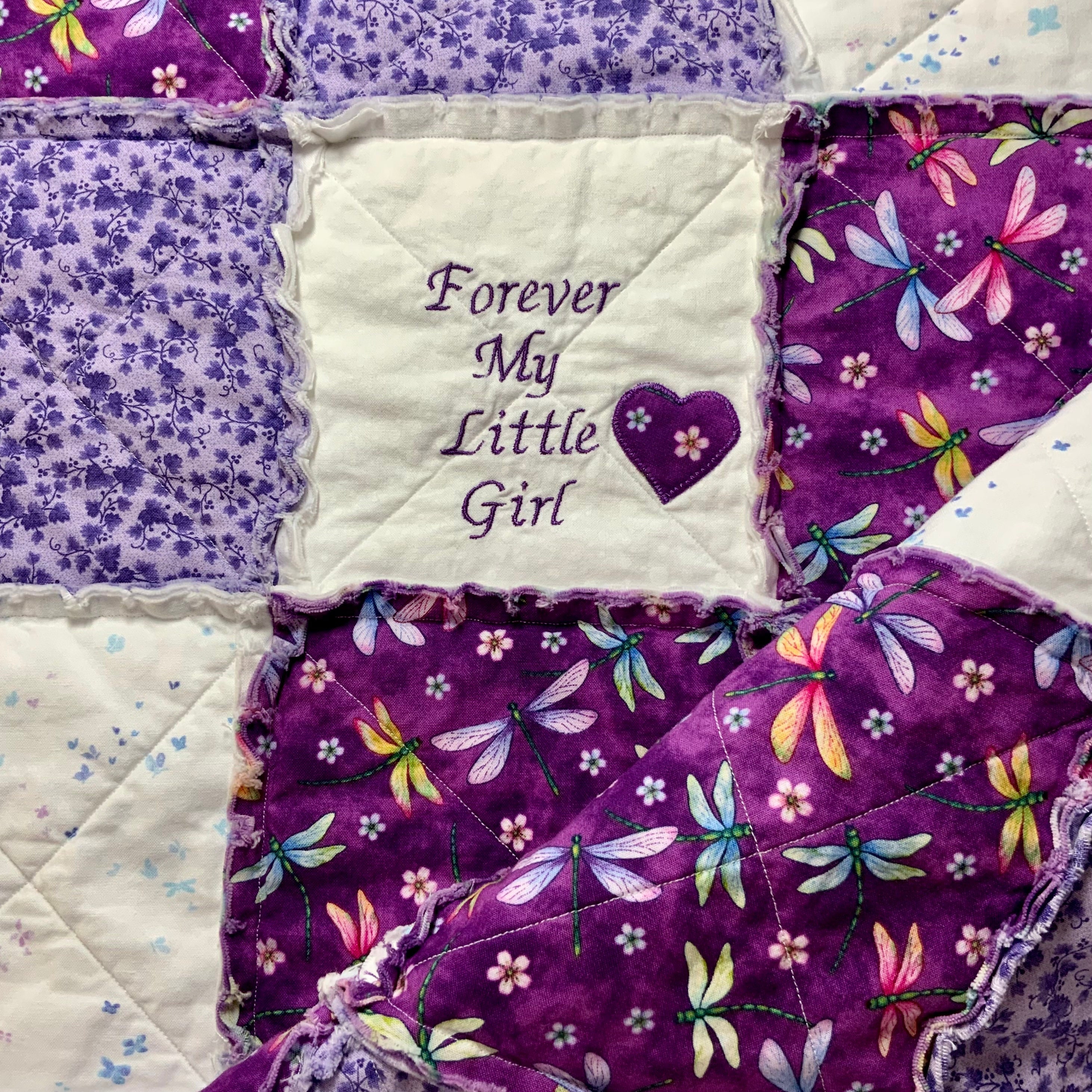 Dragonfly Baby Quilt Purple Baby Girl Quilt Homemade Quilt Etsy