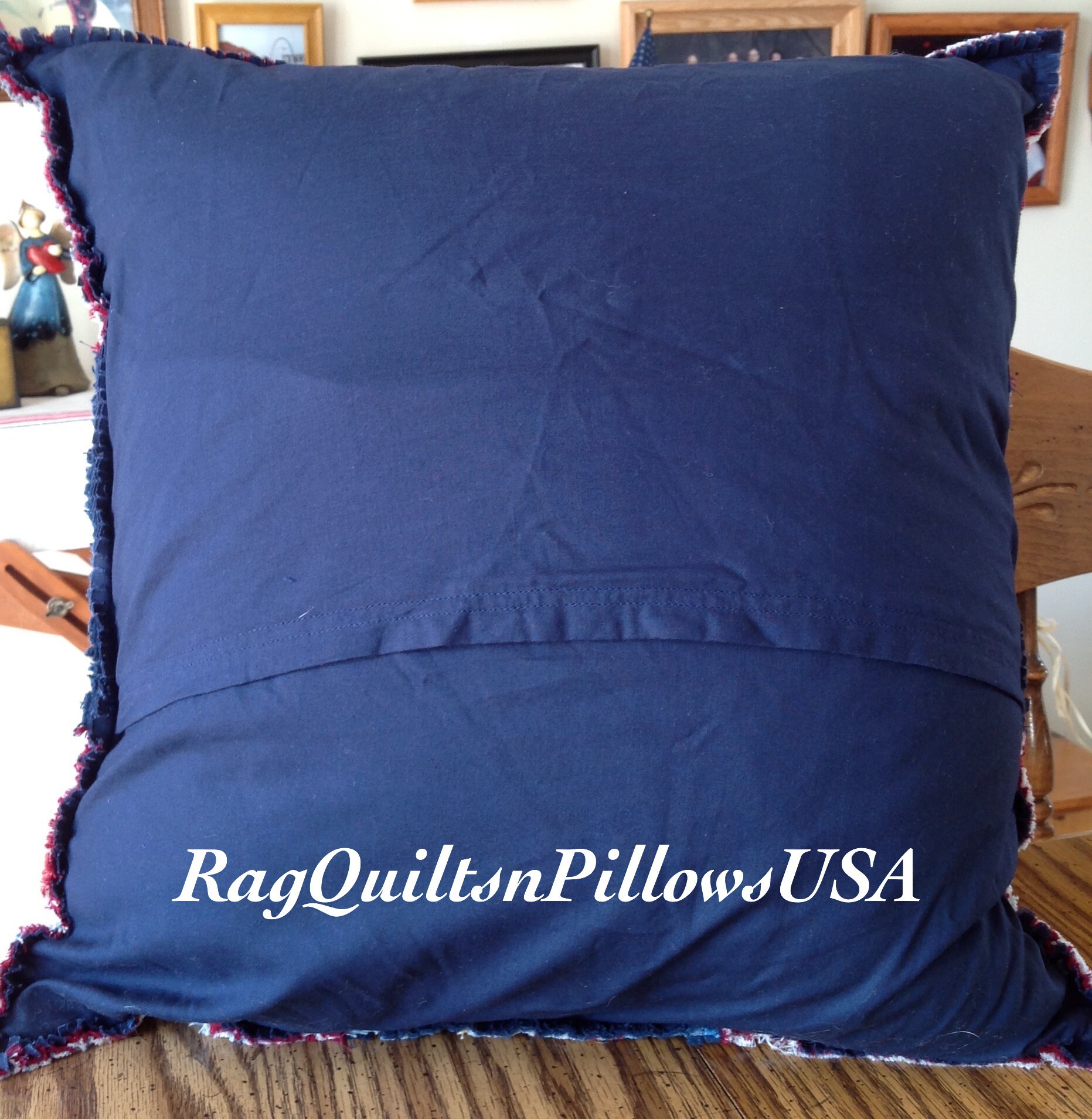 Blue Quilted Farmhouse Pillow Pillow Cover 18 X 18 Etsy