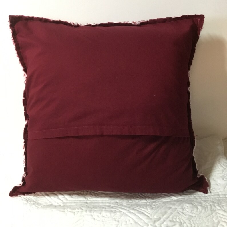 Red Quilted Pillow Farmhouse Pillow Cover Pillow Covers 18 X Etsy