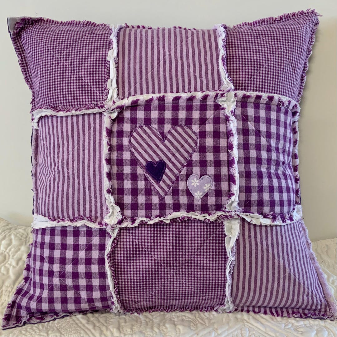 Aperturee Sparkle Purple Hearts Romantic Pillow Case Backdrop