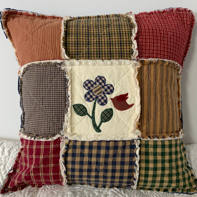 RagQuiltsnPillowsUSA Quilted Appliqué Pillow Cover - Thumbnail 3