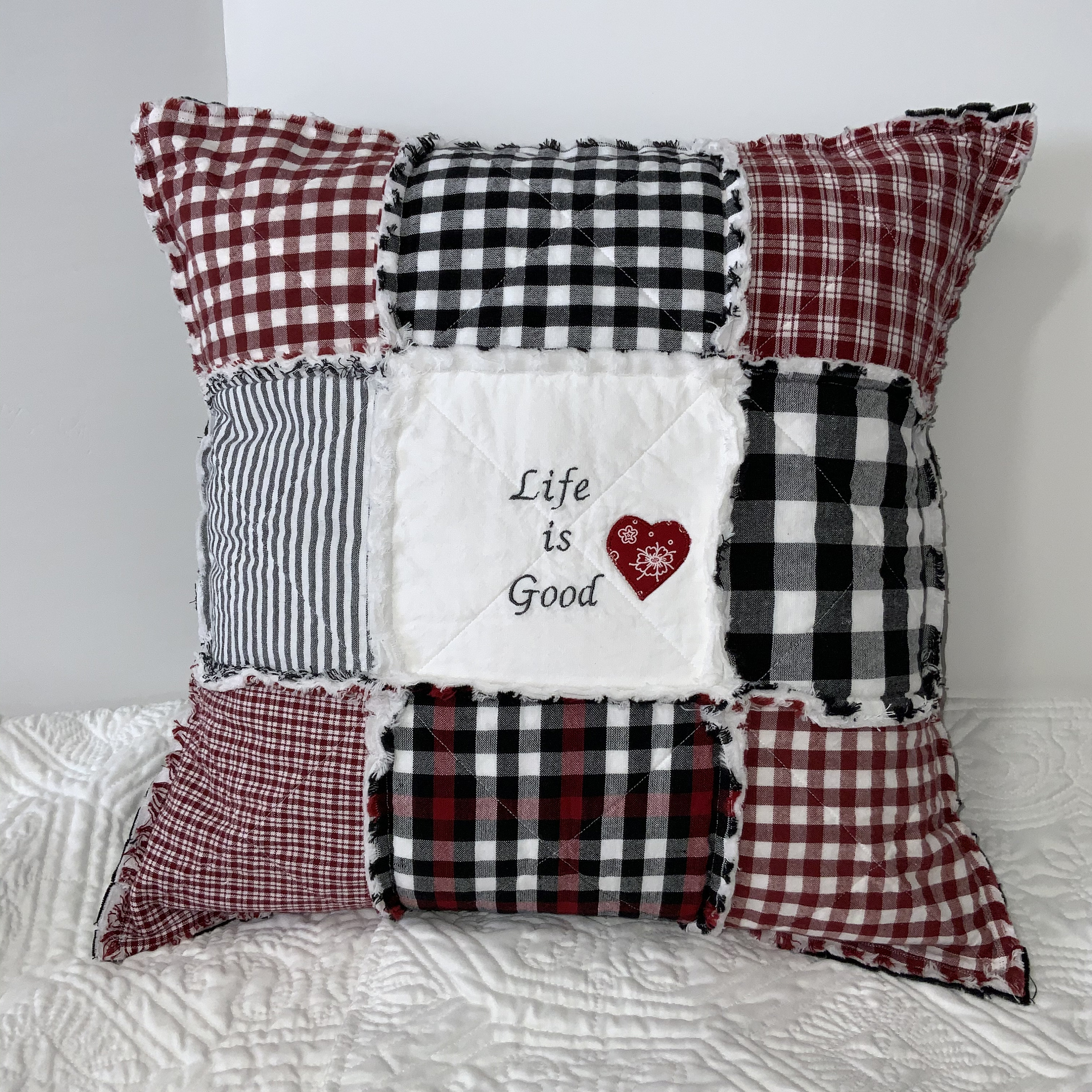 Farmhouse Quilted Pillow Country Throw Pillow Pillow Cover Etsy