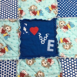 Baby Boy Quilt, Puppy Quilt, Appliqué Baby Quilt
