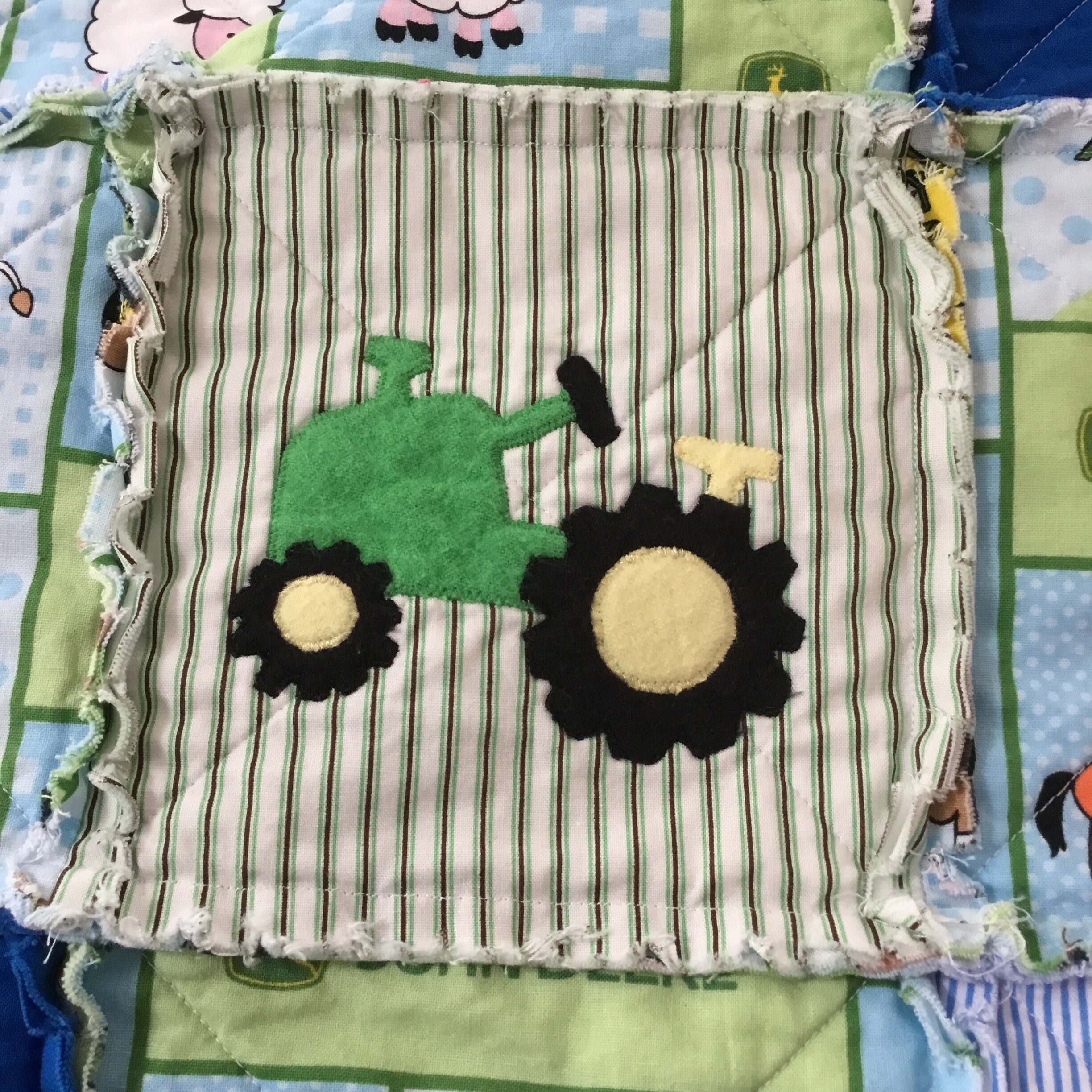 Tractor Baby Quilt John Deere Quilt Farm Baby Quilt Etsy