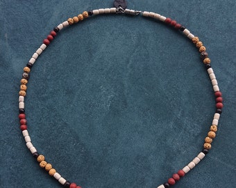 REEF necklace for men Short necklace men's choker Red FOSSIL and LAVA