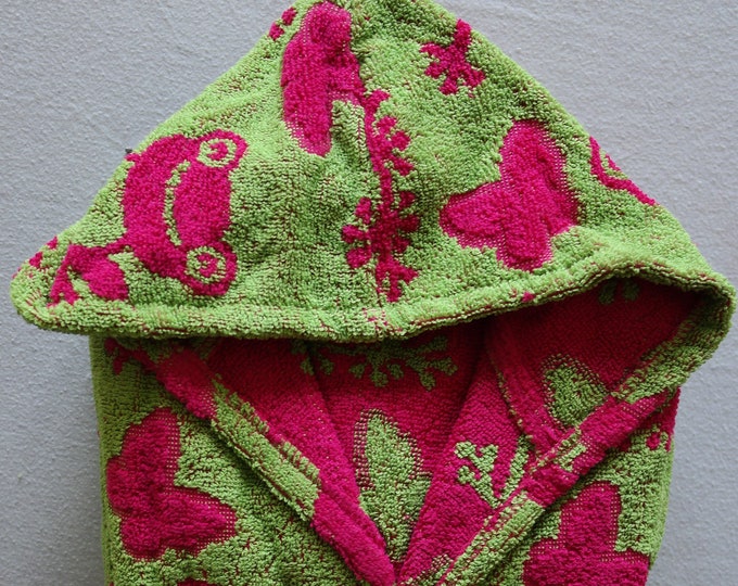 100 Cotton Green Frog Bathrobe Boys Natural Bath Soft Hooded Bathrobe