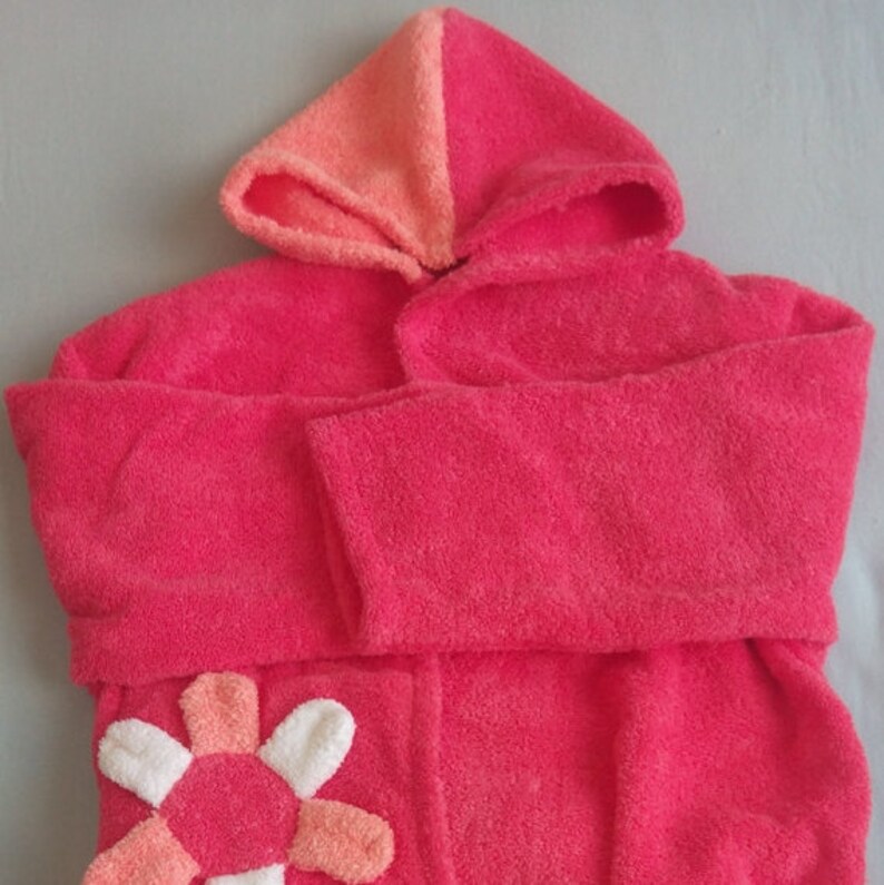 100 Cotton Pink Bathrobe with flower Natural Bath Beddings Etsy