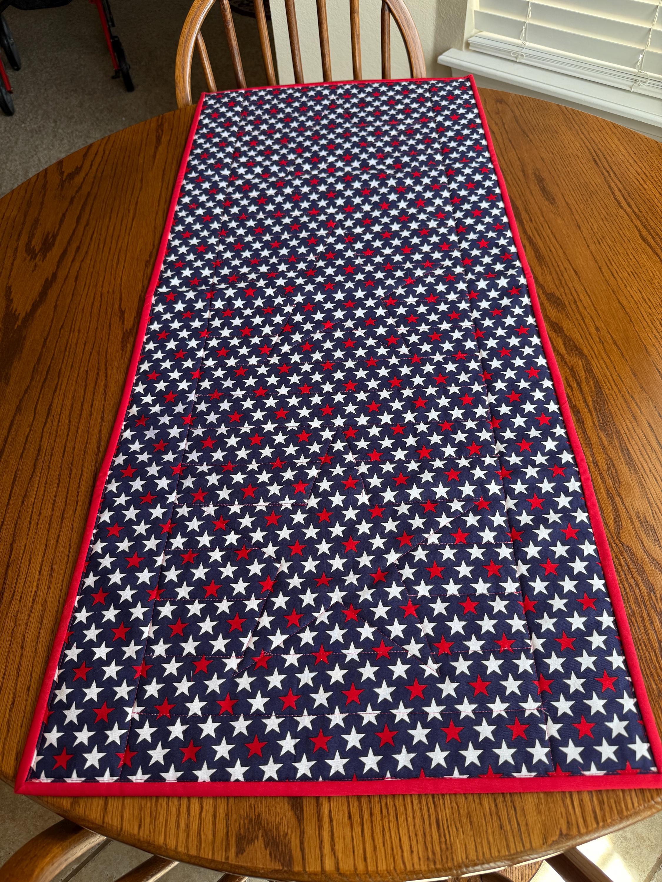 Patriotic Table Runner Red White and Blue With Stars. - Etsy