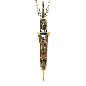 As Above So Below Necklace in bronze Witchy Gothic Chain Athame Ritual Castle Pendant Goth Witch Pirate Medieval image 3