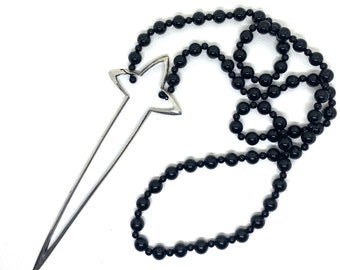 Sword Cross and black onyx Sterling Silver Necklace