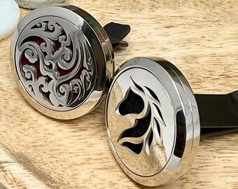 30mm Stainless Steel Car Oil Diffuser Locket: Horse or Ocean