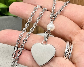 Heart Rear View Mirror Charm: Natural Stone Stainless Steel Car Ornament