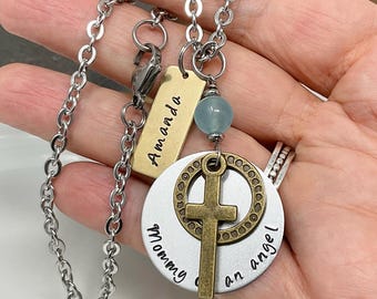 Personalized Memorial Cross Rear View Mirror Hanger