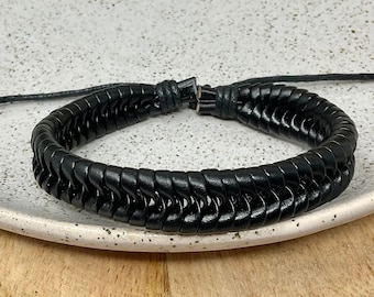Braided Leather Bracelet: Unisex Adjustable Cord Cuff