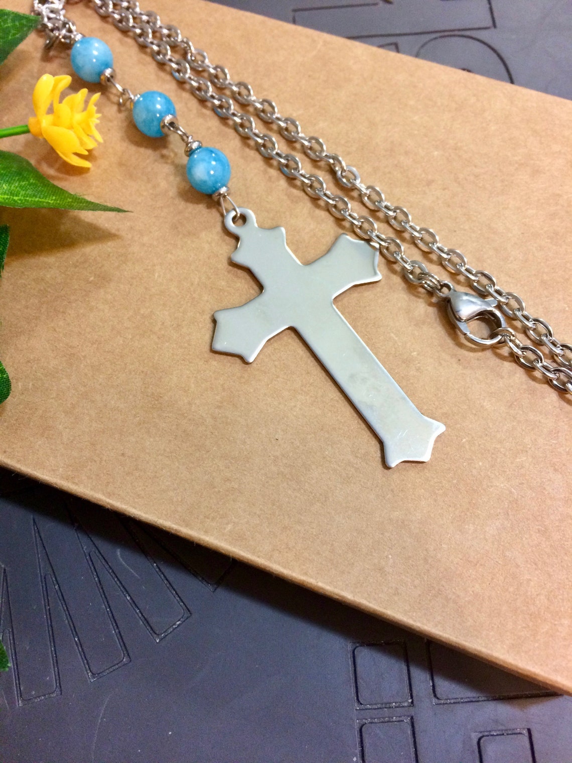 REAR VIEW MIRROR Car Dangle Hanger Cross Crosses Memorial Loss Etsy