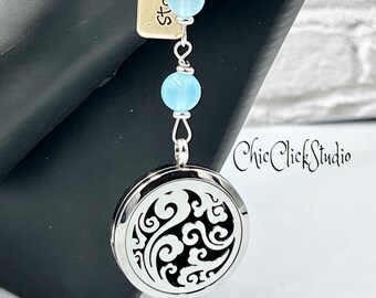 Car Rear View Mirror Essential Oil Diffuser: Stainless Steel Aromatherapy Ornament