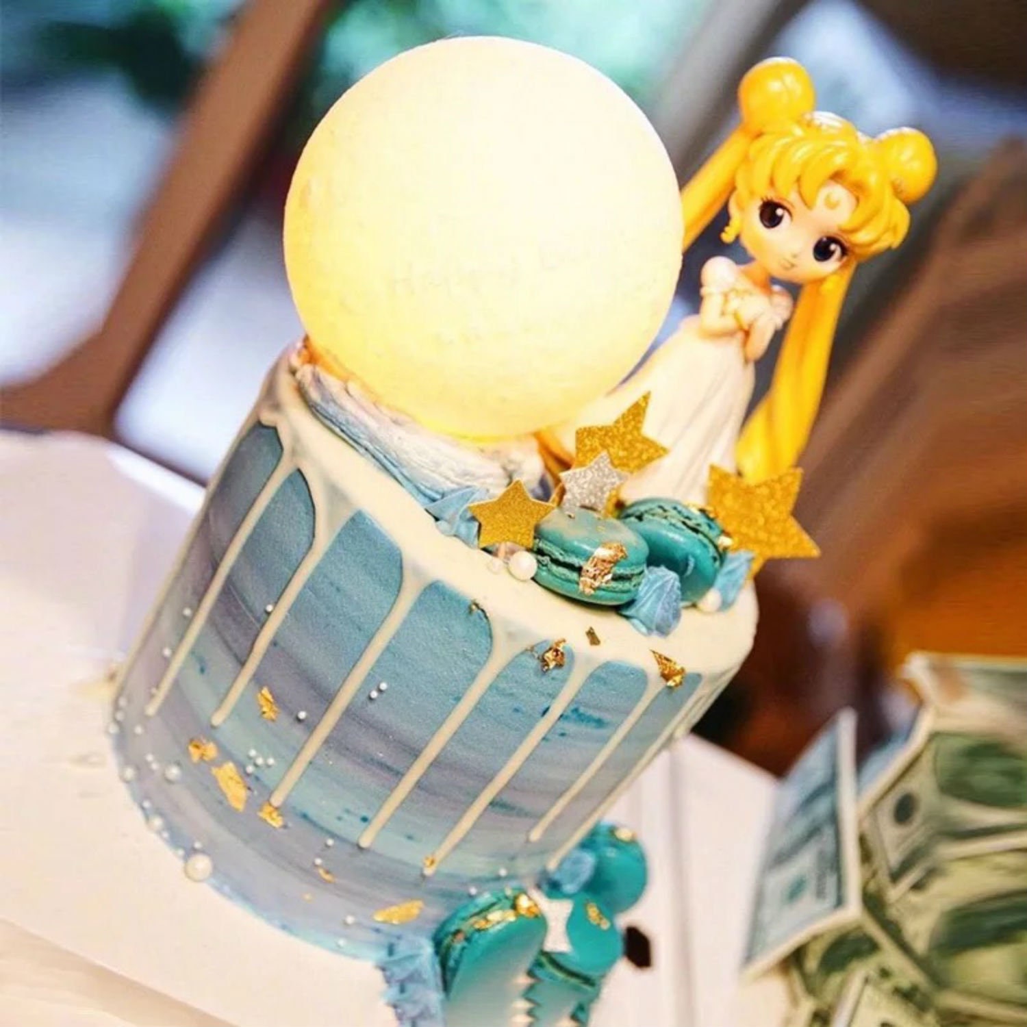 Sailor Moon Light Up Wedding Birthday Cake Topper Bridal Shower Any Occasio...