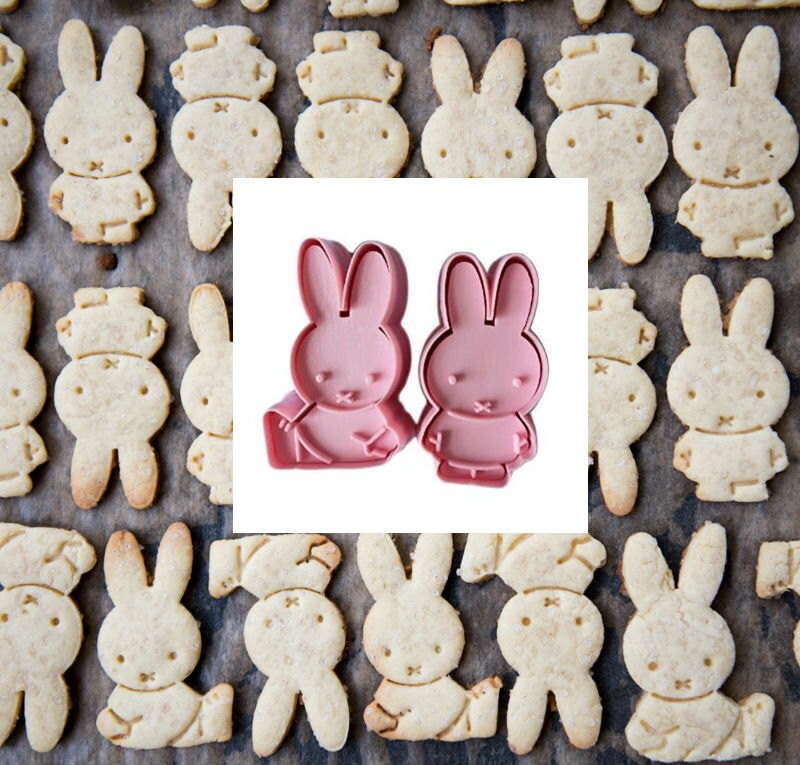Set of 2 Miffy Cookie Cutters Plunger Biscuit Mold Fondant Etsy