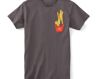 McDonald's beroemde Golden Fries Fast Food T-shirt kleding grijs Unisex shirt X-Large nieuw