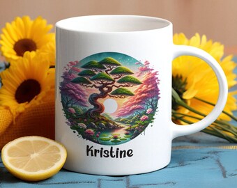 Personalized Zen Garden Coffee Mug-Serenity Garden Mug-Meditation Mug-Custom Name Zen Gift-Zen Gift-Yoga Gift-Cute Zen Garden-Zen Coffee Mug