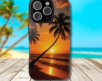 Paradise Sunset iPhone Case-Tropical Beach Tough Phone Cover-Coastal Aesthetic Gift-Vacation Vibes-Beach Lover Gift-Island Life-iPhone 17