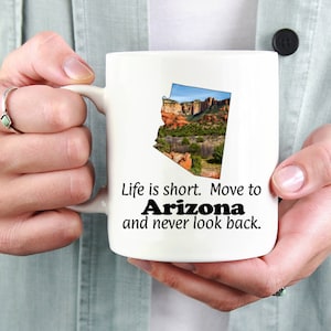 Move To Arizona Coffee Mug - Arizona Landscape Mug-Moving To Arizona Gift-Arizona State Decor-Arizona State Mug