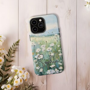 Custom Wildflower iPhone Case-Floral case for iPhone 16, 15, 14, 13, 12 Models-Minimalist Floral Cell Phone Case-Personalized iPhone Case