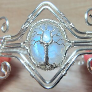 Tree arm ring with a moonstone gemstone image 4