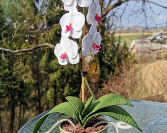 Crochet pattern for a large orchid, crochet flowers, crochet tutorial