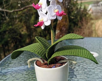 Crochet pattern for a miniature orchid, crochet flowers, crochet tutorial