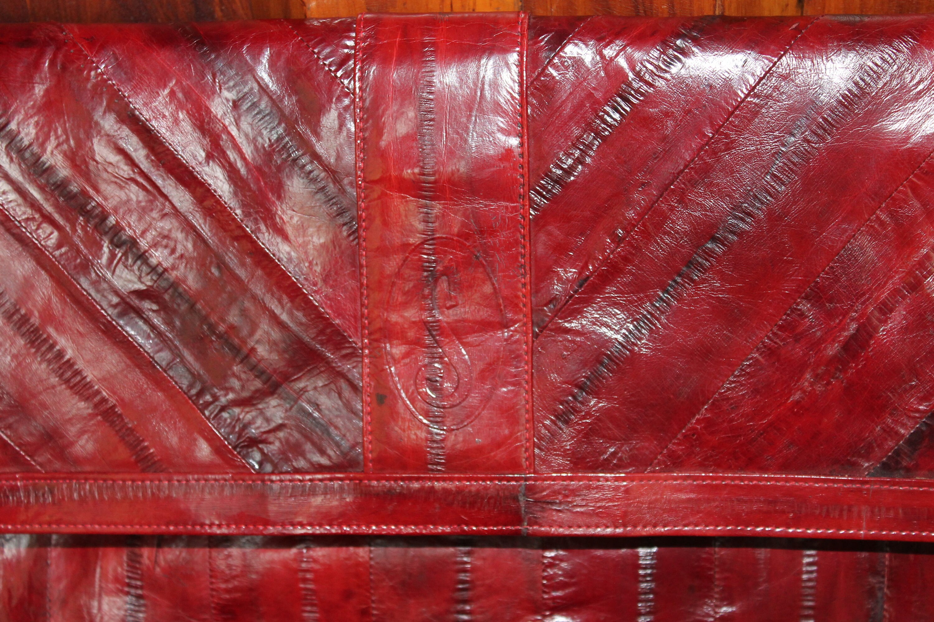 King Exotic Burgundy ~ Wine ~ Maroon Color Belt Genuine Eel Skin main image 1