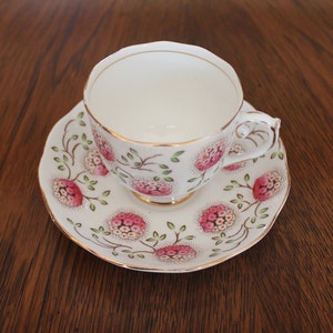 Unique England Fine Bone China Handpainted Numbered ROSLYN Cup and Saucer