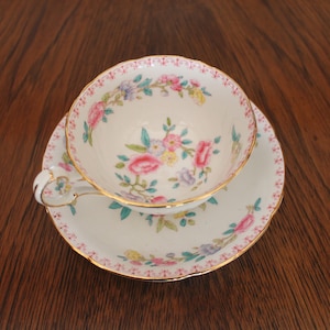 England Fine Bone China Handpainted Numbered ROYAL GRAFTON &quot;Roselands&quot; Cup and Saucer