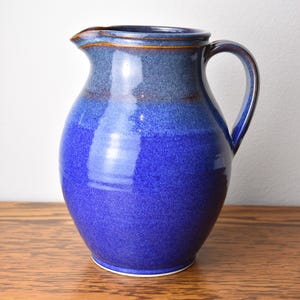 2.5 Liter Stoneware Pitcher - Denim Blue and Midnight Blue Glazes, Wheel Thrown