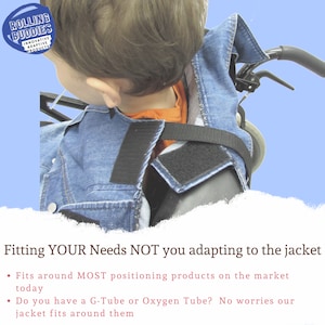 Two Piece Design Wheelchair Specialized Adaptive Boys&#39; & Girls Jean Jacket