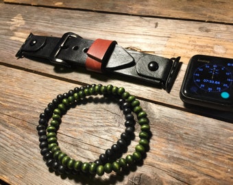 Leather watch strap, band, apple watch,   42mm, 38mm 40mm, 44mm Men or Women