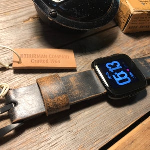 Correa de cuero para Fitbit Versa versiones 1, 2, 3 y 4 para hombre o mujer