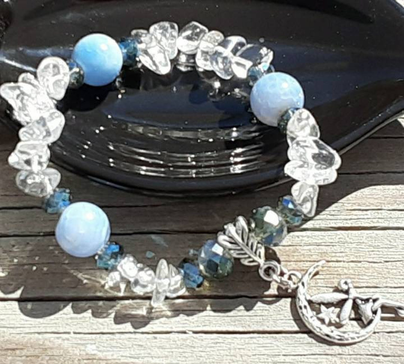 Mystical Fairy Quartzblue Glass Beads Stretchy - Etsy