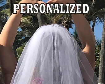 Booty Veil, Bachelorette Veil - PERSONALIZED buy individually or as a Set. by CYA Bikini Veils