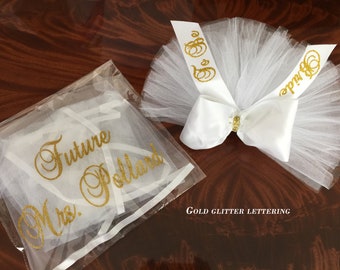 Bridal Shower Gift, Bride's PERSONALIZED veil. Purchase separately or as a Day/Night Set - Colors available by CYA Bikini Veils