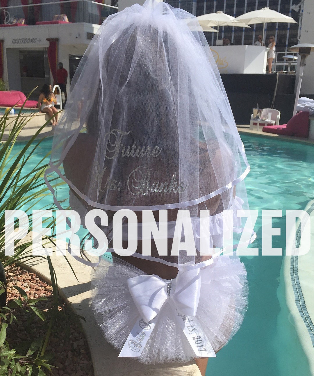 Bachelorette Booty Veil bikini Veil, Booty Tutu. Buy Individually or as