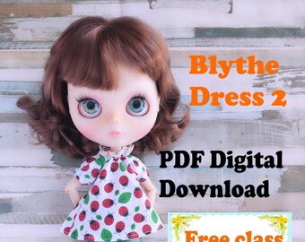 PDF Instant download Pattern to make a dress for blythe. Will receive the pattern at your email and class at my youtube channel.