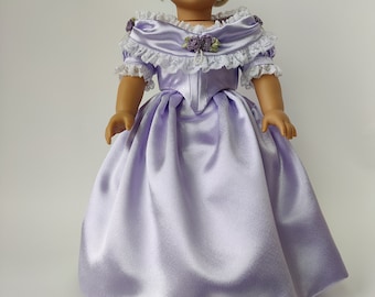 1860's 2 piece Gown with crinoline  and Bertha for 18 inch Doll