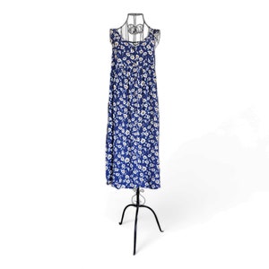 Blue Floral Maternity Dress - Authentic Vintage Cottage Core Style, 1990s Blue Floral Dress, Blue Floral Sun Dress, Dividends Maternity