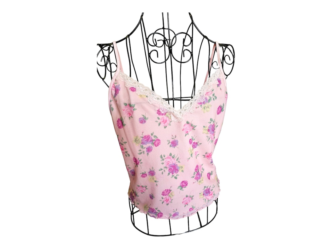 Y2K Top Women's Floral Top Floral Pink Top Summer Etsy